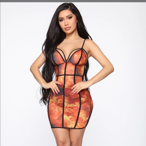 It's Getting Hot In Here Mini Dress - Black/Combo - Picture 1 of 2